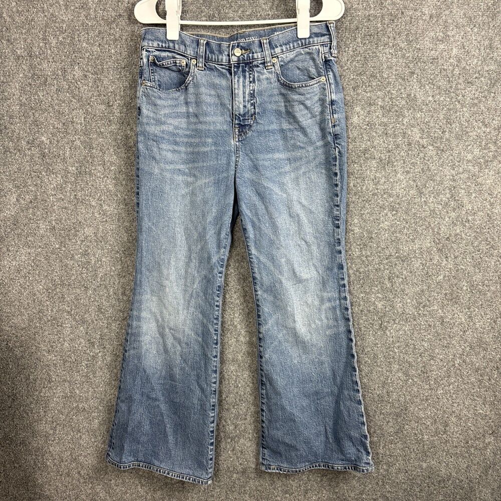 J.CREW High Rise Flare Semi Stretch Jeans Womens Size 29P Blue Light